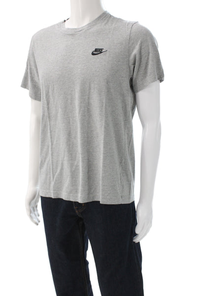 Nike Mens Gray Cotton Crew Neck Short Sleeve T-Shirt Size M
