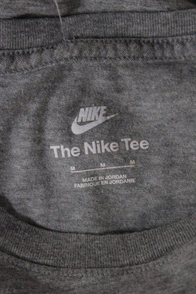 Nike Mens Gray Cotton Crew Neck Short Sleeve T-Shirt Size M