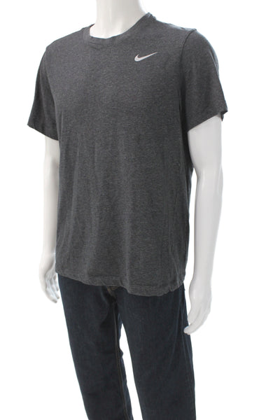 Nike Mens Dark Gray Sports Crew Neck T-Shirt Short Sleeve Size L