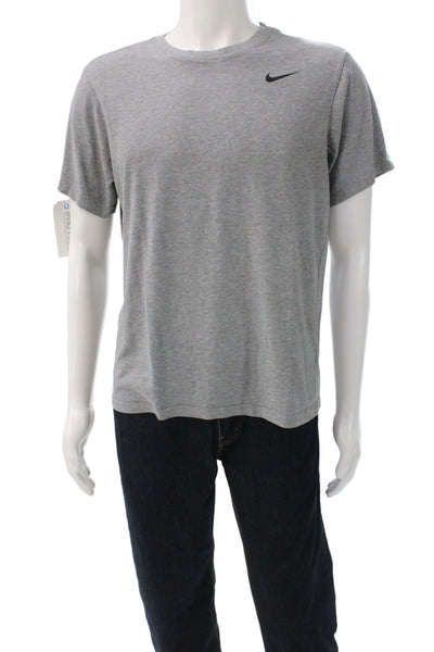 Nike Mens Gray Sports T-Shirt Crew Neck Short Sleeve Cotton Polyester Size M