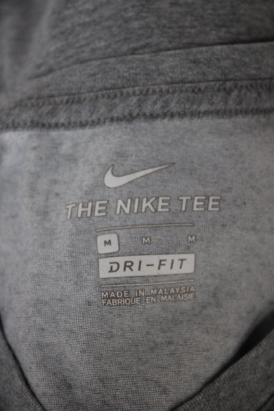 Nike Mens Gray Sports T-Shirt Crew Neck Short Sleeve Cotton Polyester Size M