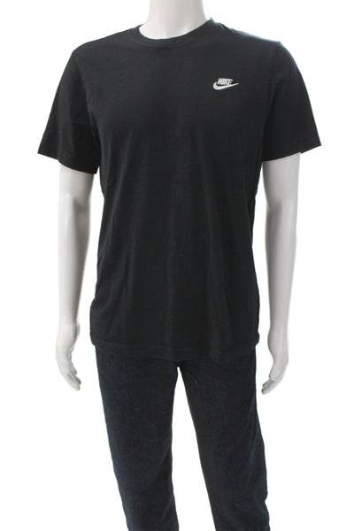 Nike Mens Black Crew Neck Cotton T-Shirt Short Sleeve Designer Size M