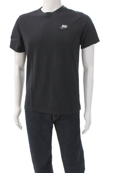 Nike Mens Black Cotton Crew Neck Short Sleeve T-Shirt Designer Size M