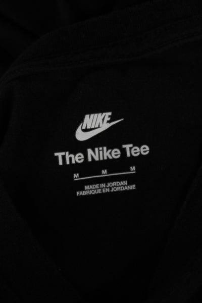Nike Mens Black Cotton Crew Neck Short Sleeve T-Shirt Designer Size M