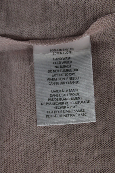 Robert Barakett Mens Henley Hoodie Pink Linen Nylon Long Sleeve Size L