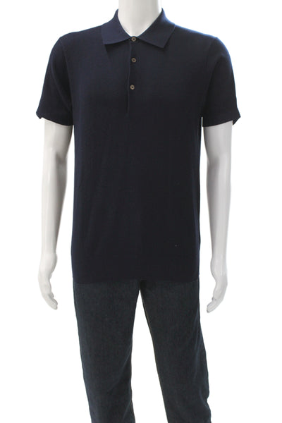 Goodlife Mens Dark Blue Collared Short Sleeve Polo Size M