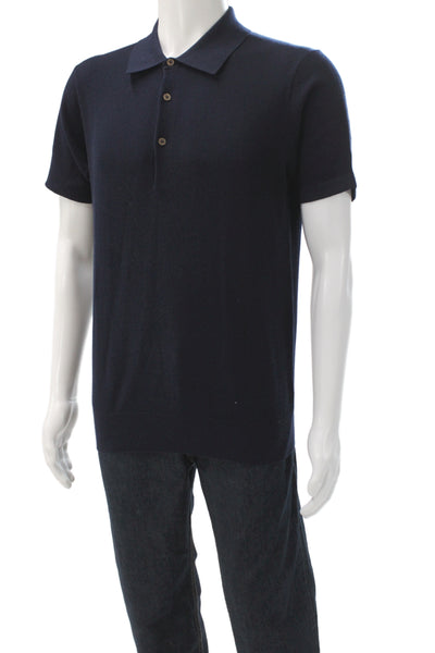 Goodlife Mens Dark Blue Collared Short Sleeve Polo Size M