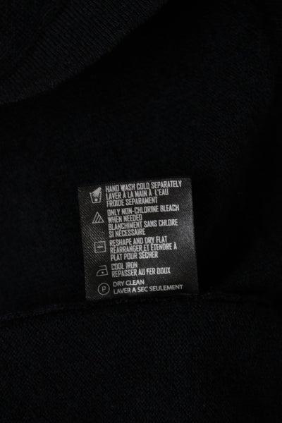 Patrick Assaraf Mens Mock Neck Zip Pullover Dark Blue Cotton Polyester Size M