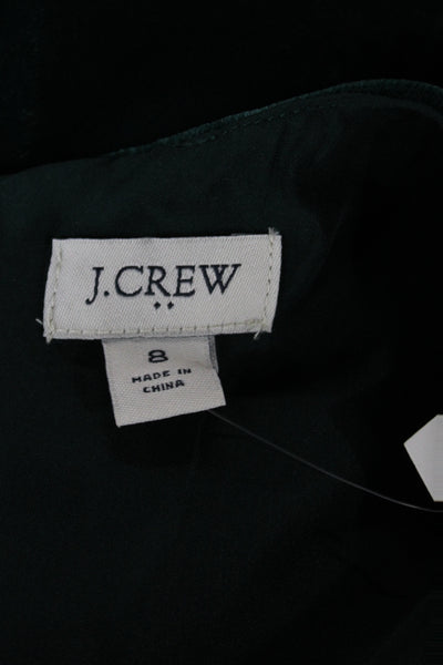 J Crew Womens Shift Dress Green Long Sleeve Knee Length Size 8