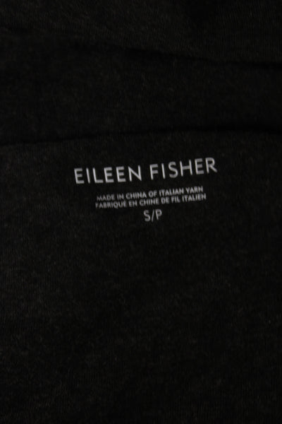 Eileen Fisher Womens Petite Shift Sweater Dress Dark Gray Long Sleeve Size S