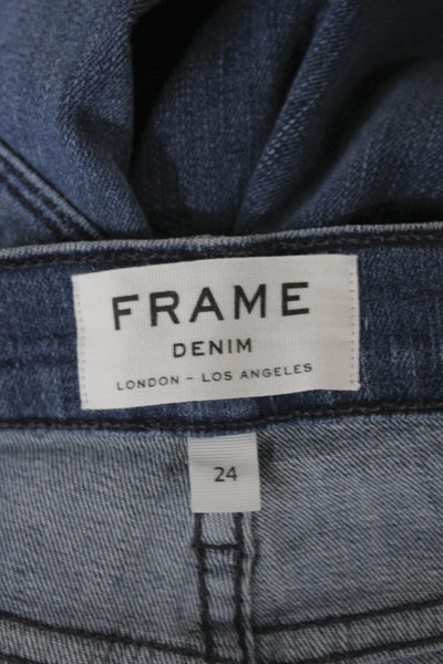 Frame Denim Womens Dark Blue Skinny Ankle Jeans Stretch Size 24