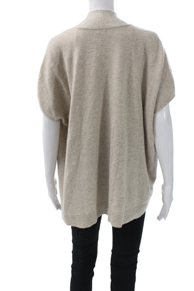 Vince Unisex Pullover Sweater Beige Wool Cashmere V-Neck Classic Size XS