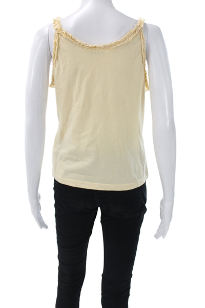 J Crew Womens Button Up Camisole Yellow Cotton V Neck Sleeveless Size S