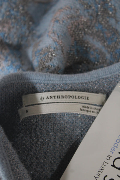 Anthropologie Unisex Pullover Sweater Light Blue Mock Neck Long Sleeve Size S