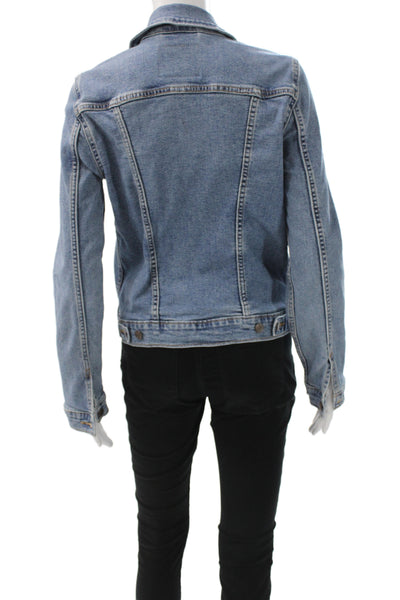 Levis Womens Light Blue Collared Button Jacket Long Sleeve Size M