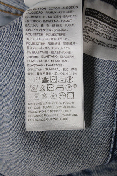 Levis Womens Light Blue Collared Button Jacket Long Sleeve Size M