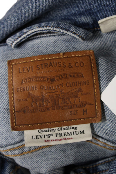 Levis Womens Light Blue Collared Button Jacket Long Sleeve Size M