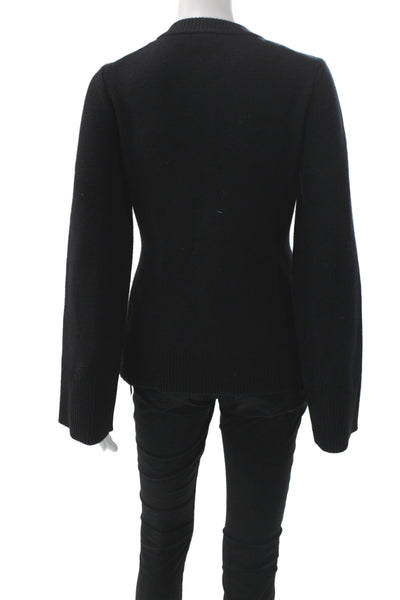 Pistola Womens Black Button Crewneck Cardigan Wool Blend Size S