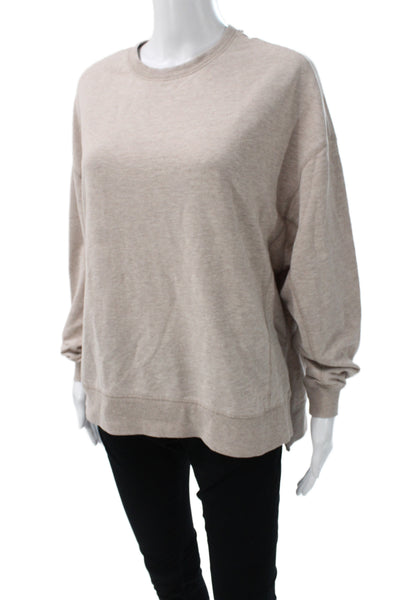 Z Supply Women Pullover Sweatshirt Beige Long Sleeve Crew Neck Size XS