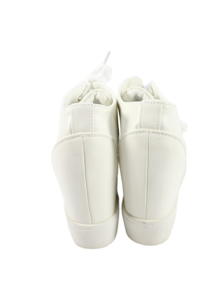 Ash Womens Lace Up Wedge Heel Cap Toe Leather Sneakers White Size 240 7