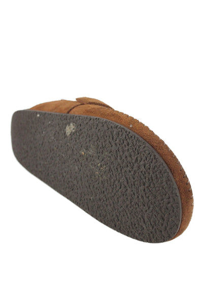 Re/Done Womens Slip On Buckle Strap Round Toe Mules Brown Suede Size 7