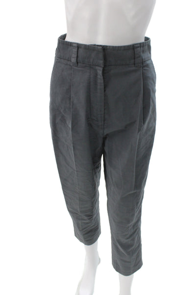 3.1 Phillip Lim Unisex Ankle Cropped Dress Pants Dark Gray Cotton Size 2