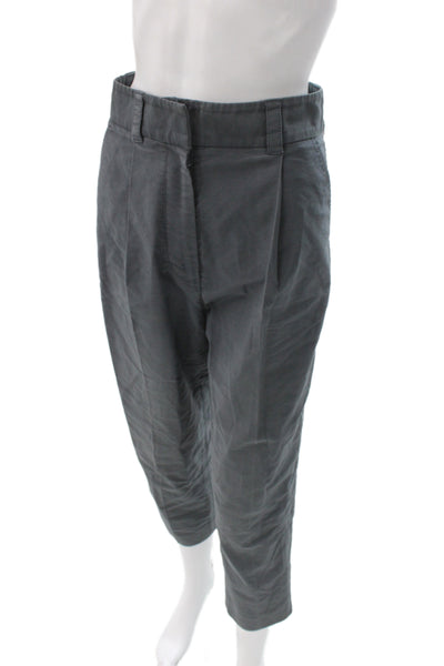 3.1 Phillip Lim Unisex Ankle Cropped Dress Pants Dark Gray Cotton Size 2