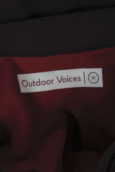 Outdoor Voices Womens Basic Zip Collared Hoodie Dark Gray Size M