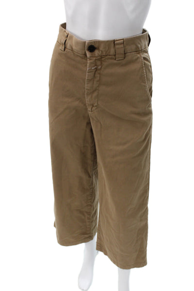 Closed Unisex Capri Cropped Khaki Pants Brown Organic Cotton Size 26