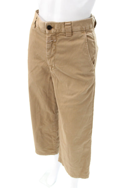 Closed Unisex Capri Cropped Khaki Pants Brown Organic Cotton Size 26