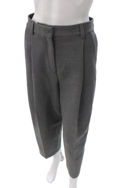 Toteme Mens Cropped Dress Pants Gray Wool Blend Size 32