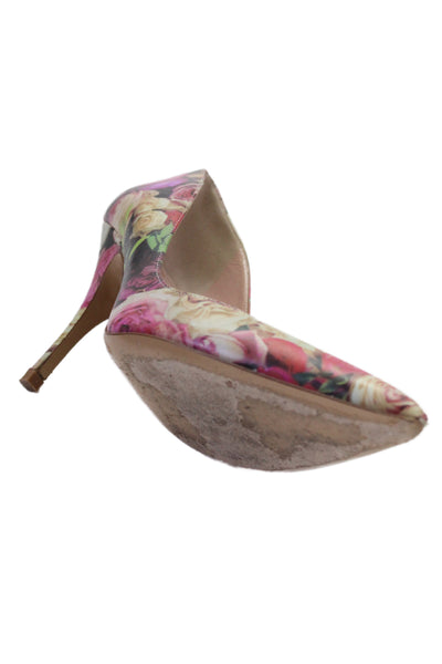 Kate Spade New York Womens Rose Printed Leather Pumps Shoes Pink Combo Size 7.5
