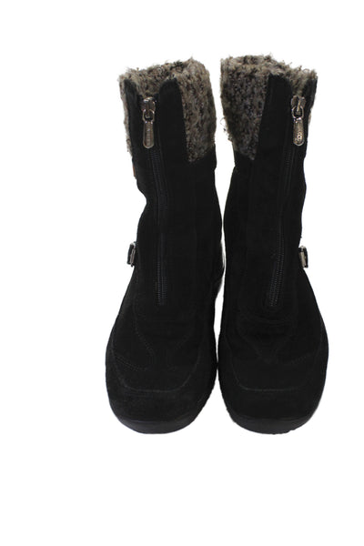 Aquatalia Womens Waterproof Mighty Suede Ankle Boots Shoes Black Size 7.5B