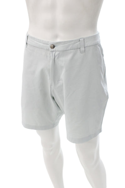 Lululemon Mens Light Blue Geometric Cotton Chino Shorts Size 34