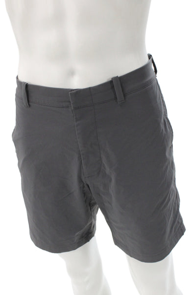 J Crew Mens Chino Shorts Dark Gray Nylon Spandex Size 34