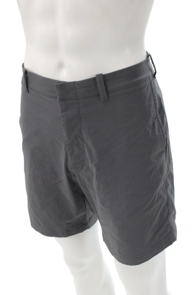 J Crew Mens Chino Shorts Dark Gray Nylon Spandex Size 34
