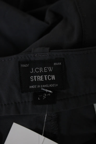 J Crew Mens Chino Shorts Dark Gray Nylon Spandex Size 34