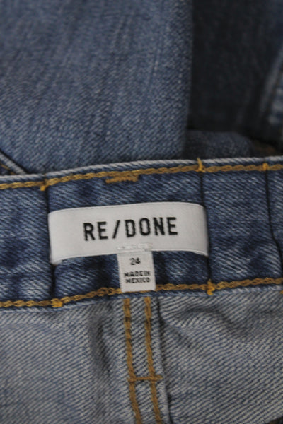 Re/Done Unisex Straight Jeans Blue Denim Size 24