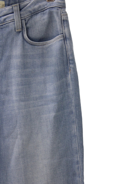 L'Agence Women Wide-Leg Jeans Light Blue Denim Mid Rise Inseam 31 Size 23