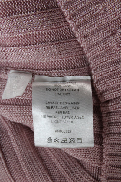 Guizio Women Cardigan Pink Striped VNeck Cotton Blend Longsleeve Size 2XS