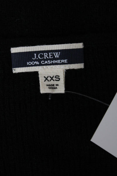 J Crew Unisex Cardigan Black V Neck Button Wool Cashmere Size 2XS