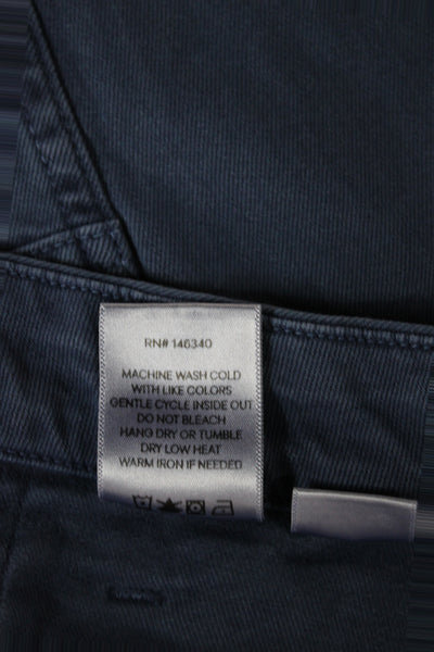 Amo Unisex Cropped Ankle Cargo Blue Cotton Army Pants Button Size 23
