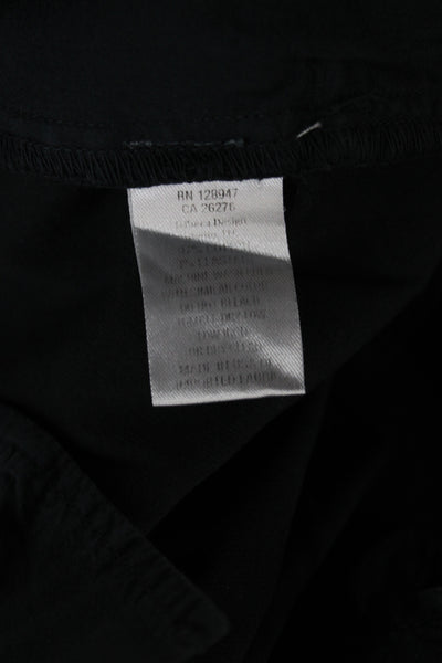 Nili Lotan Women Ankle Cropped Chino Pants Dark Gray Cotton Button Size 2
