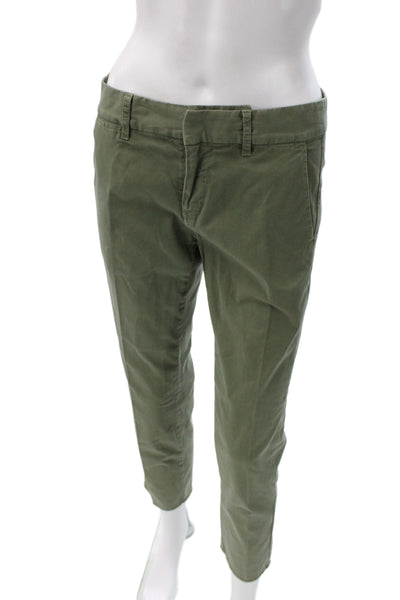 Nili Lotan Womens Ankle Cropped Chino Pants Green Size 2