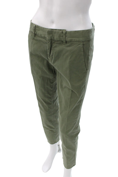 Nili Lotan Womens Ankle Cropped Chino Pants Green Size 2