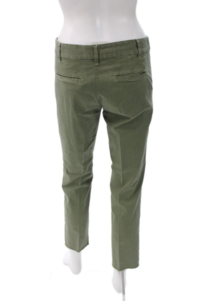 Nili Lotan Womens Ankle Cropped Chino Pants Green Size 2
