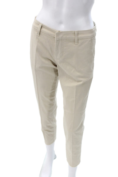 Frank & Eileen Women Ankle Cropped Chino Pants Beige Size 0