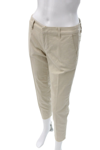 Frank & Eileen Women Ankle Cropped Chino Pants Beige Size 0