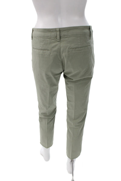 Frank & Eileen Womens Cropped Ankle Chino Khakis Green Cotton Size 0
