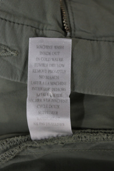 Frank & Eileen Womens Cropped Ankle Chino Khakis Green Cotton Size 0